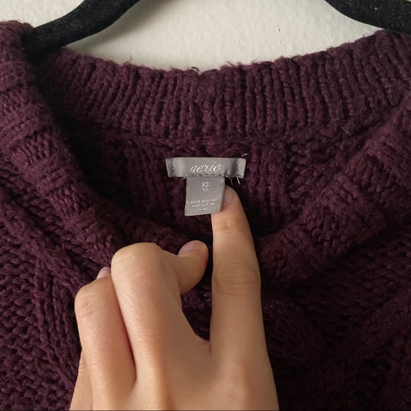 Aerie - Purple Cable Knit Sweater - Picture 3 of 3